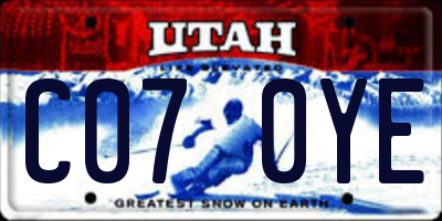 UT license plate C070YE