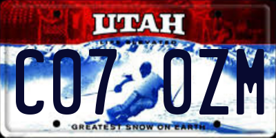 UT license plate C070ZM