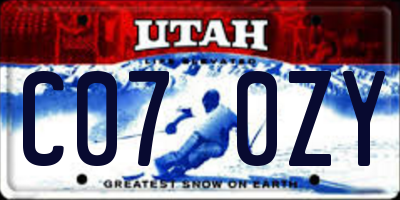 UT license plate C070ZY