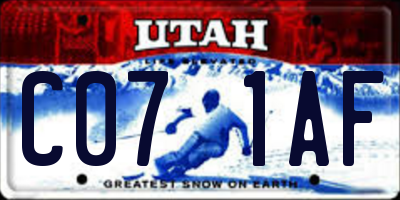 UT license plate C071AF