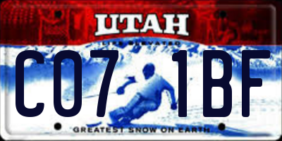 UT license plate C071BF