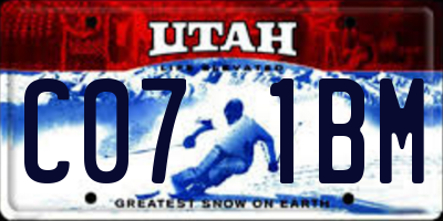 UT license plate C071BM