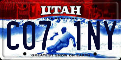 UT license plate C071NY