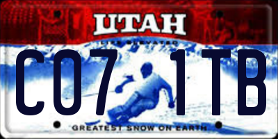 UT license plate C071TB