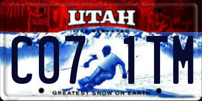 UT license plate C071TM