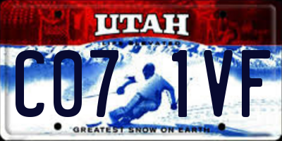 UT license plate C071VF