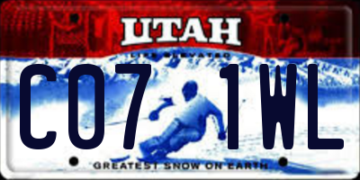 UT license plate C071WL