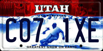 UT license plate C071XE