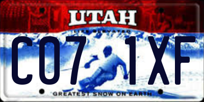 UT license plate C071XF