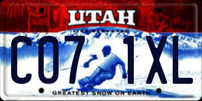UT license plate C071XL