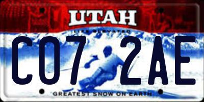 UT license plate C072AE