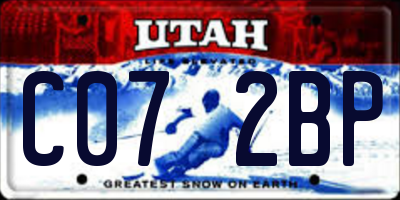 UT license plate C072BP