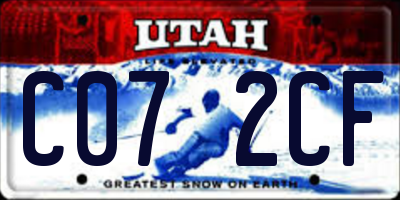 UT license plate C072CF