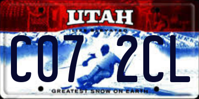 UT license plate C072CL