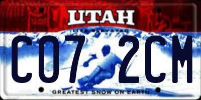 UT license plate C072CM