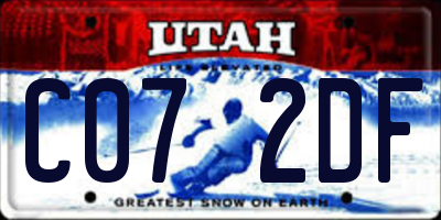 UT license plate C072DF