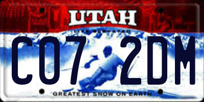 UT license plate C072DM