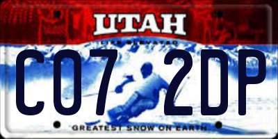 UT license plate C072DP