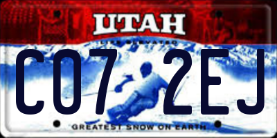 UT license plate C072EJ