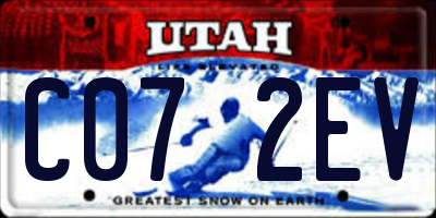 UT license plate C072EV