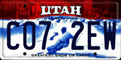 UT license plate C072EW