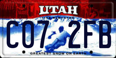 UT license plate C072FB