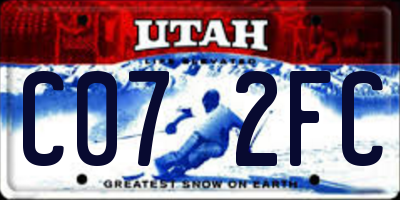 UT license plate C072FC