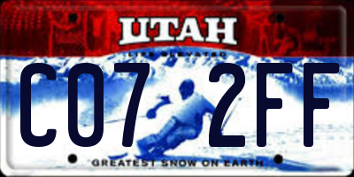 UT license plate C072FF