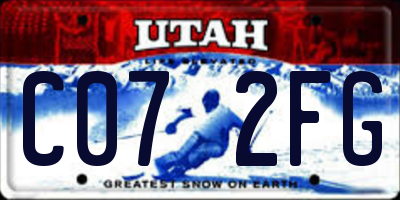 UT license plate C072FG