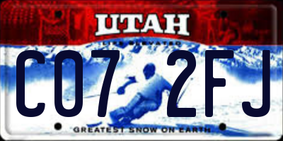 UT license plate C072FJ