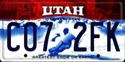 UT license plate C072FK