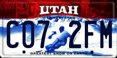 UT license plate C072FM