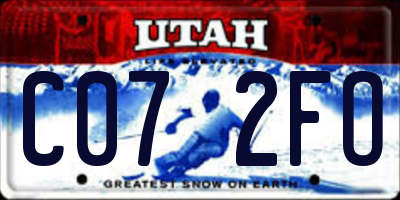 UT license plate C072FO