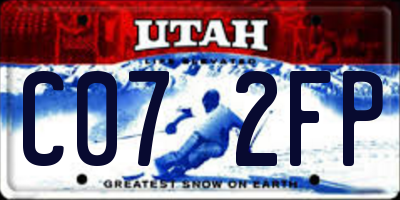 UT license plate C072FP