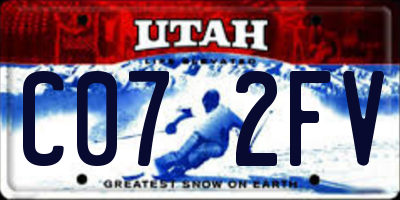 UT license plate C072FV
