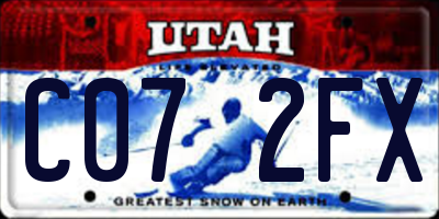 UT license plate C072FX