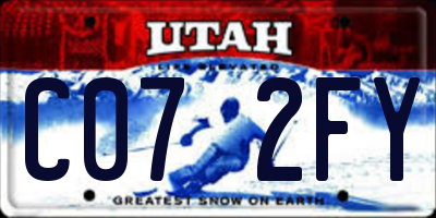 UT license plate C072FY