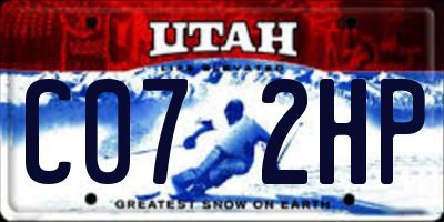 UT license plate C072HP
