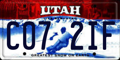 UT license plate C072IF