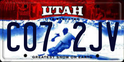 UT license plate C072JV