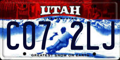 UT license plate C072LJ