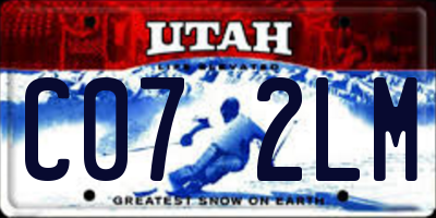 UT license plate C072LM