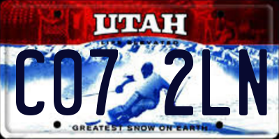 UT license plate C072LN