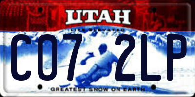 UT license plate C072LP