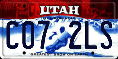 UT license plate C072LS