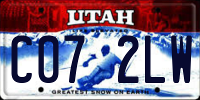 UT license plate C072LW