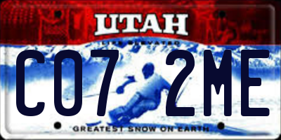 UT license plate C072ME