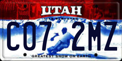 UT license plate C072MZ