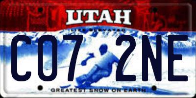 UT license plate C072NE