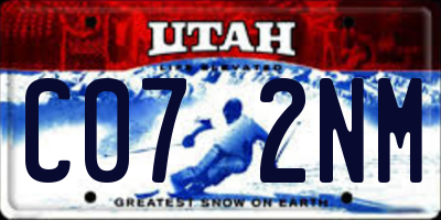 UT license plate C072NM